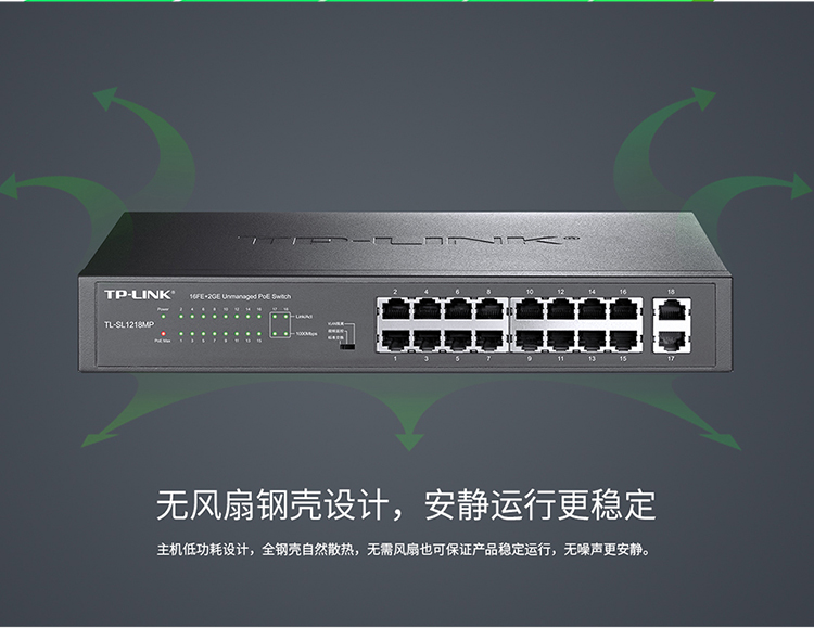 TP-LINK TL-SL1218MP 18口千兆PoE交換機