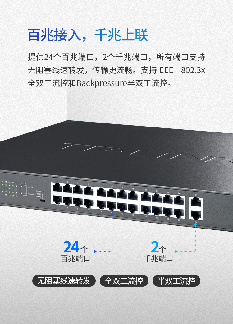 TP-LINK TL-SL1226 二層千兆上聯(lián)以太網(wǎng)交換機(jī)