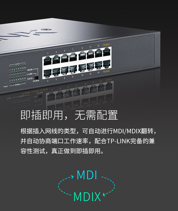 TP-LINK TL-SG1016T 16口千兆交換機