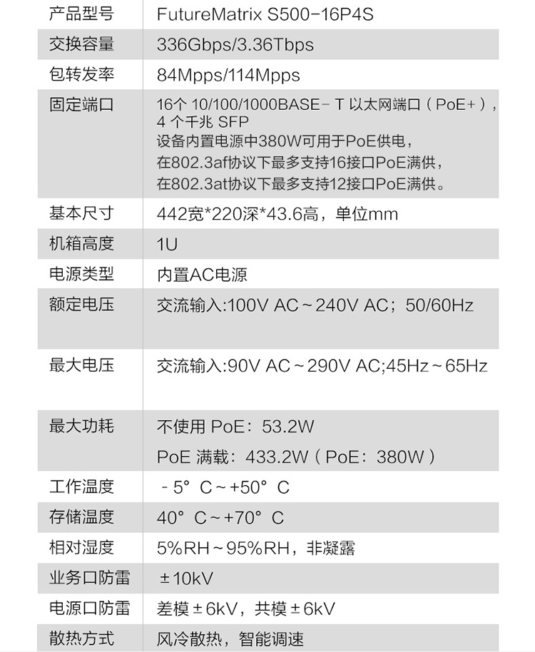 華為S500-16P4S 千兆POE交換機