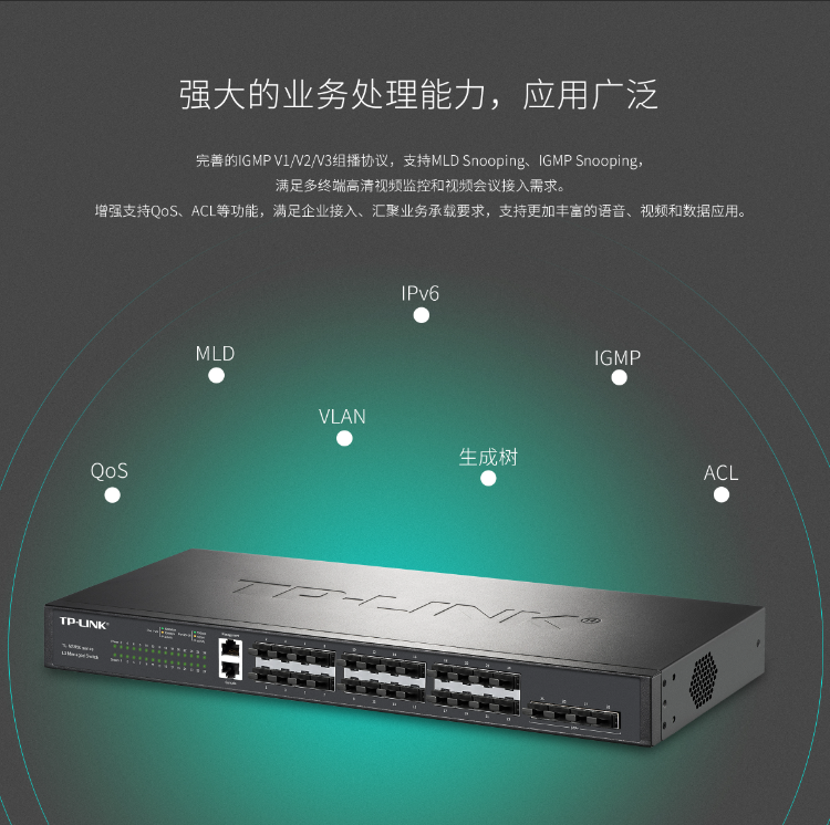 TP-LINK 萬兆上聯(lián)三層網(wǎng)管交換機