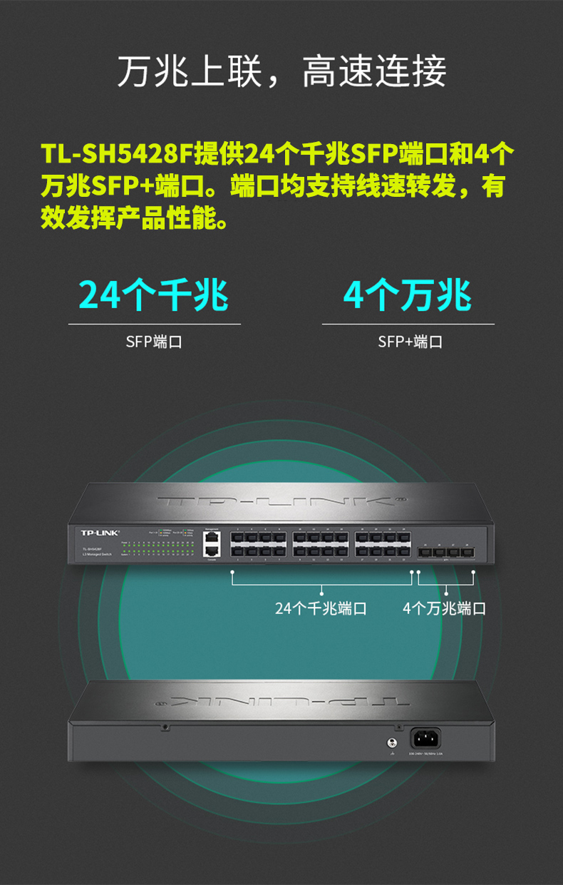 TP-LINK TL-SH5428F萬兆上聯(lián)三層網管交換機