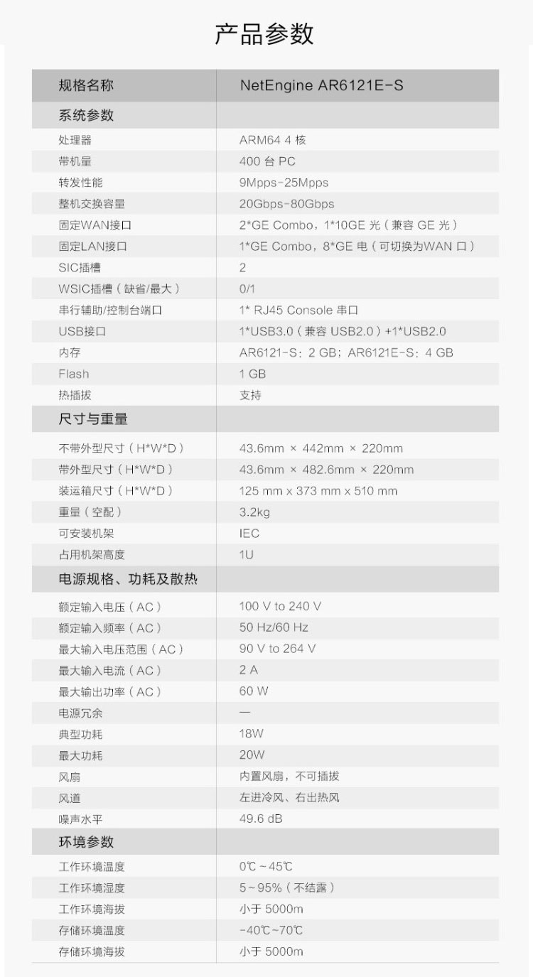 華為 AR6121E-S 千兆企業(yè)級(jí)路由器