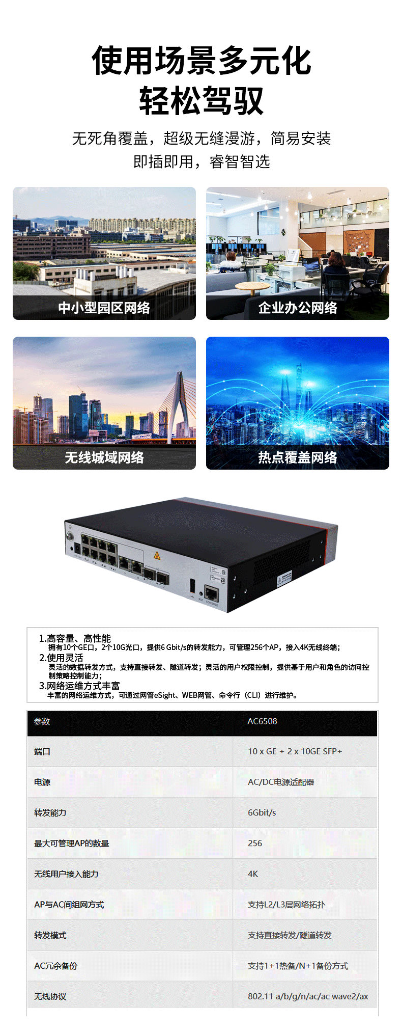 華為 AC6508 無線AC控制器