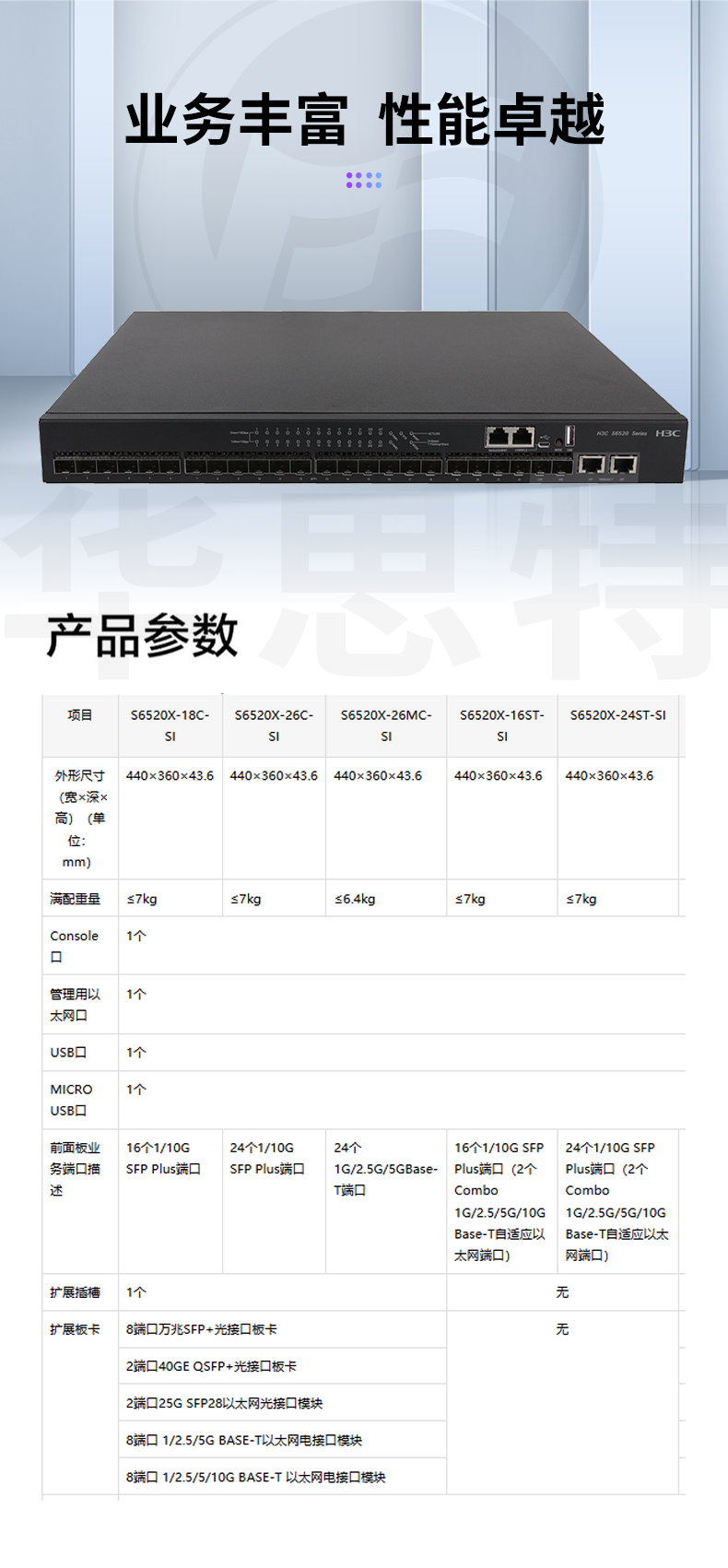 H3C 24口萬(wàn)兆交換機(jī) LS-6520X-24ST-SI